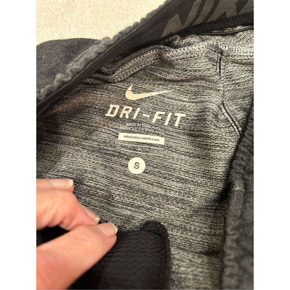 Nike Dri Fit dark gray exercise shorts size Small cotton logo right leg good - Picture 3 of 9